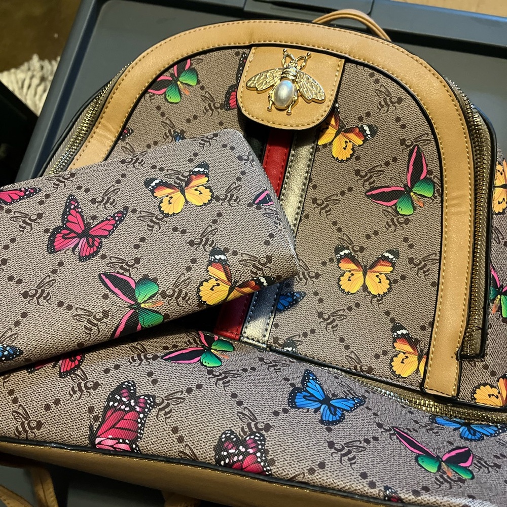 Backpack with matching wallet